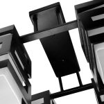 Lustra Lemn VANJA, Abajur Patrat, 4 X Dulie E27, Alb / Negru - imagine 3