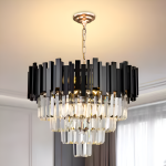 Candelabru Cristal BLOIS Eleganza 8xE14, Diametru 49cm, Negru, Inaltime Reglabila - imagine 3