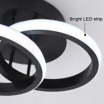 Lustra LED VERTEX CIRCULA 21W, 2 Cercuri, Rame Metalice, lumina Rece/Calda/Neutra, Negru - imagine 2