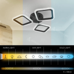 Lustra LED PULSARIS 40W, 3 Patrate, lumina Rece/Calda/Neutra, Negru - imagine 3