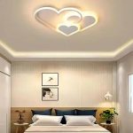 Lustra LED cu telecomanda AMI 50W, 3 Inimi, lumina Rece/Calda/Neutra, Dimabila, Alb