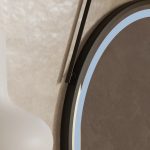 Oglinda LED Rotunda, 50cm, Celeste Majeste Noir Eleve MotionGlow Marcello, Sistem Dezaburire, Ceas & Termometru, Dimabila - imagine 2