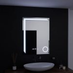 Oglinda LED Rectangulara, 60x80cm, Precision MotionGlow Marcello, Sistem Dezaburire, Ceas & Termometru, Lupa Cosmetica, Dimabila - imagine 4