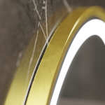 Oglinda LED Rotunda, 60cm, Celeste Royale Gold MotionGlow Marcello, Sistem Dezaburire, Ceas & Termometru, Dimabila - imagine 4