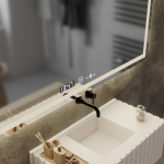 Oglinda LED Rectangulara, 120x60cm, Verite MotionGlow Marcello, Sistem Dezaburire, Ceas & Termometru, Dimabila - imagine 2