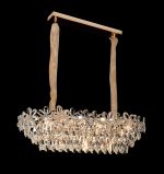 Candelabru Cristal Regalis 11x E14, Diametru 85cm, Auriu Lucios, Inaltime Reglabila - imagine 3