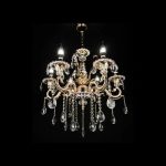 Candelabru Cristal Luciano, 6*E14, Auriu, Metal si Cristal - imagine 2
