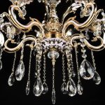 Candelabru Cristal Luciano, 6*E14, Auriu, Metal si Cristal - imagine 3