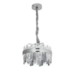 Candelabru LED Cristal cu Telecomanda Miguel 92W Dimabil Argintiu - imagine 2
