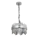 Candelabru LED Cristal cu Telecomanda Miguel 92W Dimabil Argintiu - imagine 3