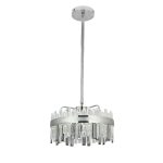 Candelabru LED Cristal cu Telecomanda Melvin 112W Dimabil Diametru 50cm Argintiu - imagine 2