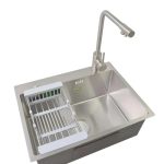 Chiuveta Bucatarie Inox, 50x40X21cm, Cu Accesorii, Inox Periat