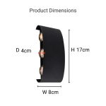 Fantas Aplica LED de Exterior si Interior, 6 Surse x 1W, IP65, Metalic, Negru, 3000K - imagine 4