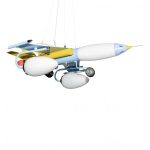 Lustra Avion 5x E14 Albastru - imagine 2