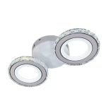 Lustra LED cu telecomanda si cristal NOVA ROTONDA 29W, 2 Cercuri, lumina Rece/Calda/Neutra, Alb - imagine 4