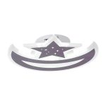 Lustra LED ELLY 36W, Luna si Stea, lumina Rece/Calda/Neutra, Maro - imagine 4