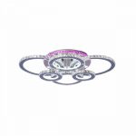 Lustra LED cu telecomanda si cristal NOVA ROTONDA RGB 152W, 6 Cercuri, lumina Rece/Calda/Neutra, Dimabila, Crom Lucios - imagine 3