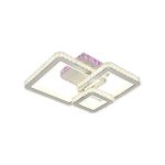 Lustra LED cu telecomanda si cristal BLAKELY RGB 166W, 3 Patrate, lumina Rece/Calda/Neutra, Dimabila, Alb - imagine 2