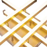 Lustra LED cu telecomanda MORA 120W, 6 Elermente, Liniara, lumina Rece/Calda/Neutra, Dimabila, Auriu Lucios - imagine 2