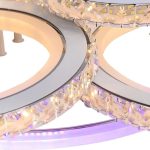 Lustra LED cu telecomanda si cristal NOVA ROTONDA RGB 154W, 6 Cercuri, lumina Rece/Calda/Neutra, Dimabila, Alb - imagine 2