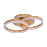 Lustra LED cu telecomanda LYRA 120W, 2 Cercuri, lumina Rece/Calda/Neutra, Dimabila, Auriu Periat - imagine 2