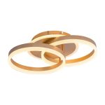 Lustra LED cu telecomanda LYRA 120W, 2 Cercuri, lumina Rece/Calda/Neutra, Dimabila, Auriu Periat - imagine 3