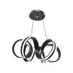 Lustra LED suspendata cu telecomanda INFINITY TWIST 180W, Ondulata, lumina Rece/Calda/Neutra, Dimabila, Negru, Inaltime Reglabila