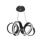 Lustra LED suspendata cu telecomanda INFINITY TWIST 180W, Ondulata, lumina Rece/Calda/Neutra, Dimabila, Negru, Inaltime Reglabila - imagine 3