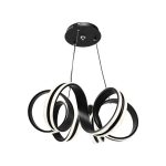 Lustra LED suspendata cu telecomanda INFINITY TWIST 180W, Ondulata, lumina Rece/Calda/Neutra, Dimabila, Negru, Inaltime Reglabila - imagine 4