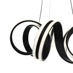 Lustra LED suspendata cu telecomanda INFINITY TWIST 180W, Ondulata, lumina Rece/Calda/Neutra, Dimabila, Negru, Inaltime Reglabila - imagine 2