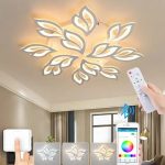 Lustra LED cu telecomanda LILY 150W, 12 Elemente, lumina Rece/Calda/Neutra, Dimabila, Alb