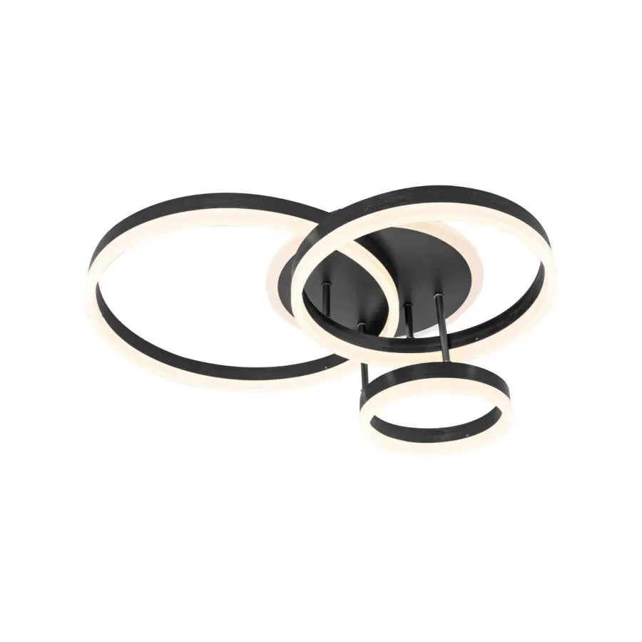 lustra-led-telecomanda-natalie-100w-dimabila-alb-negru_162-3BK_01 Lustra LED cu telecomanda LYRA 100W, 3 Cercuri, lumina Rece/Calda/Neutra, Dimabila, Negru - imagine 1