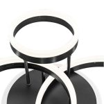 Lustra LED cu telecomanda LYRA 100W, 3 Cercuri, lumina Rece/Calda/Neutra, Dimabila, Negru - imagine 2