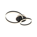 Lustra LED cu telecomanda LYRA 80W, 2 Cercuri, lumina Rece/Calda/Neutra, Dimabila, Negru