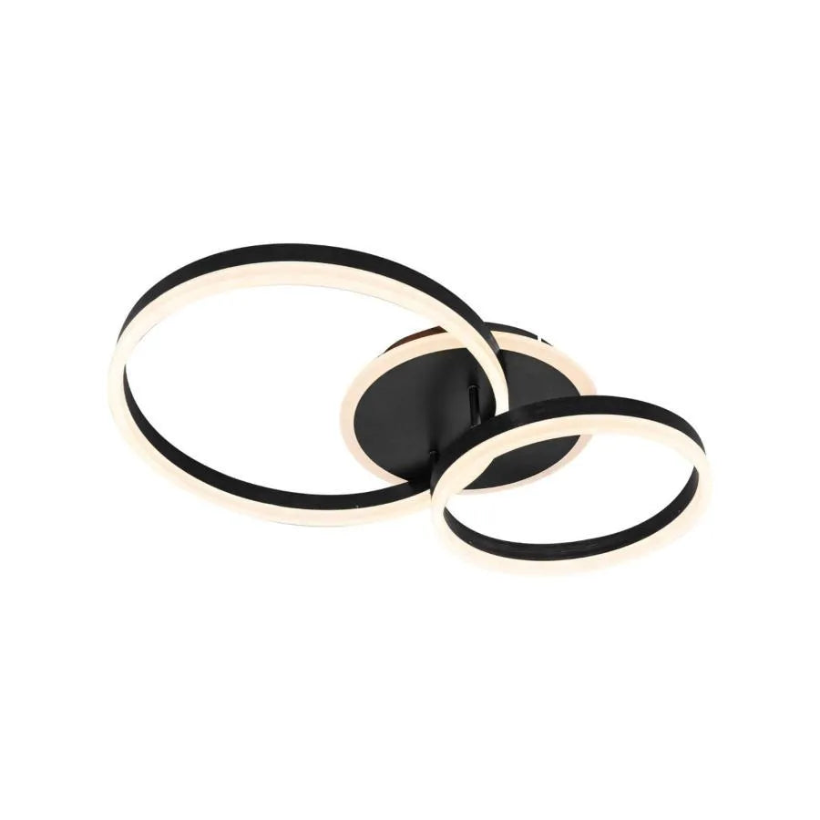 lustra-led-telecomanda-rosalie-80w-dimabila-alb-negru_162-2BK_01 Lustra LED cu telecomanda LYRA 80W, 2 Cercuri, lumina Rece/Calda/Neutra, Dimabila, Negru - imagine 1