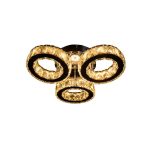 Lustra LED cu telecomanda si cristal TIMOTEI 30W, 3 Cercuri, lumina Rece/Calda/Neutra, Dimabila, Crom Lucios Negru - imagine 2