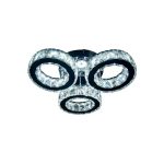 Lustra LED cu telecomanda si cristal TIMOTEI 30W, 3 Cercuri, lumina Rece/Calda/Neutra, Dimabila, Crom Lucios Negru - imagine 3