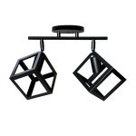 Lustra Forma Cub, STRUKTUR Duo, 2xE27, Negru, Metal