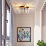 Lustra Cristal MARTINEZ Linear Luxe, Diametru 35cm, 4x E14, Auriu Lucios