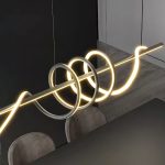 Lustra LED suspendata cu telecomanda RIBBON 66W, Liniara, lumina Rece/Calda/Neutra, Dimabila, Negru, Inaltime Reglabila - imagine 2