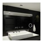 Oglinda LED Rectangulara, 100x60cm, Celeste MotionGlow Marcello, Sistem Dezaburire, Ceas & Termometru, Lupa Cosmetica, Dimabila - imagine 4