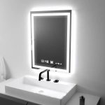 Oglinda LED Rectangulara, 45x60cm, Verite MotionGlow Marcello, Sistem Dezaburire, Ceas & Termometru, Dimabila