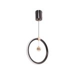 Pendul LED HAL 24W, lumina Rece/Calda/Neutra, Negru Auriu Lucios, Inaltime Reglabila