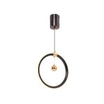 Pendul LED HAL 24W, lumina Rece/Calda/Neutra, Negru Auriu Lucios, Inaltime Reglabila - imagine 2