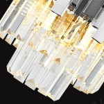 Candelabru Cristal BLOIS Petito 3xE14, Diametru 30cm, Argintiu, Inaltime Reglabila - imagine 2