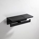 Suport Dublu Hartie Igienica cu Suport Telefon/Parfum Negru GJ603 - imagine 3